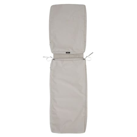 Classic Accessories Water-Resistant 72x21x3" Patio Chaise Lounge Cushion Cover, Mushroom 60-397-016401-RT